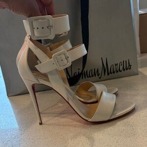 Christian Louboutin Cream Strappy Stiletto Sandals